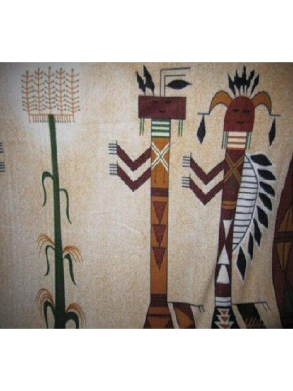 New Native Heritage Kachina Harvest Soft Gift Fleece Blanket 4 Characters Warm - Picture 3 of 5